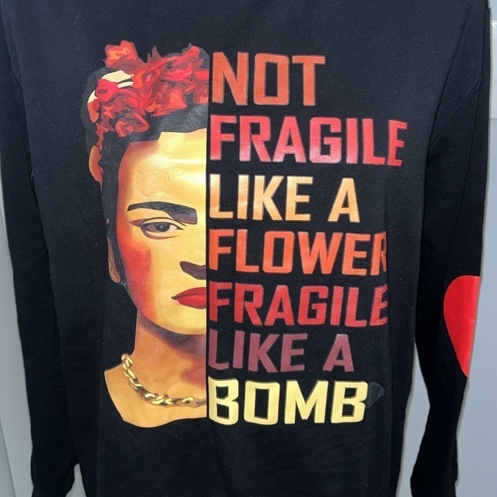 Frieda Fragile Like A Bomb Sweatshirt Size Large - image 2